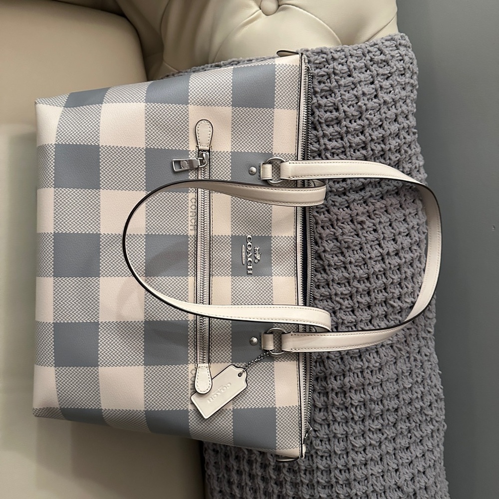 Coach Buffalo plaid tote NWOT